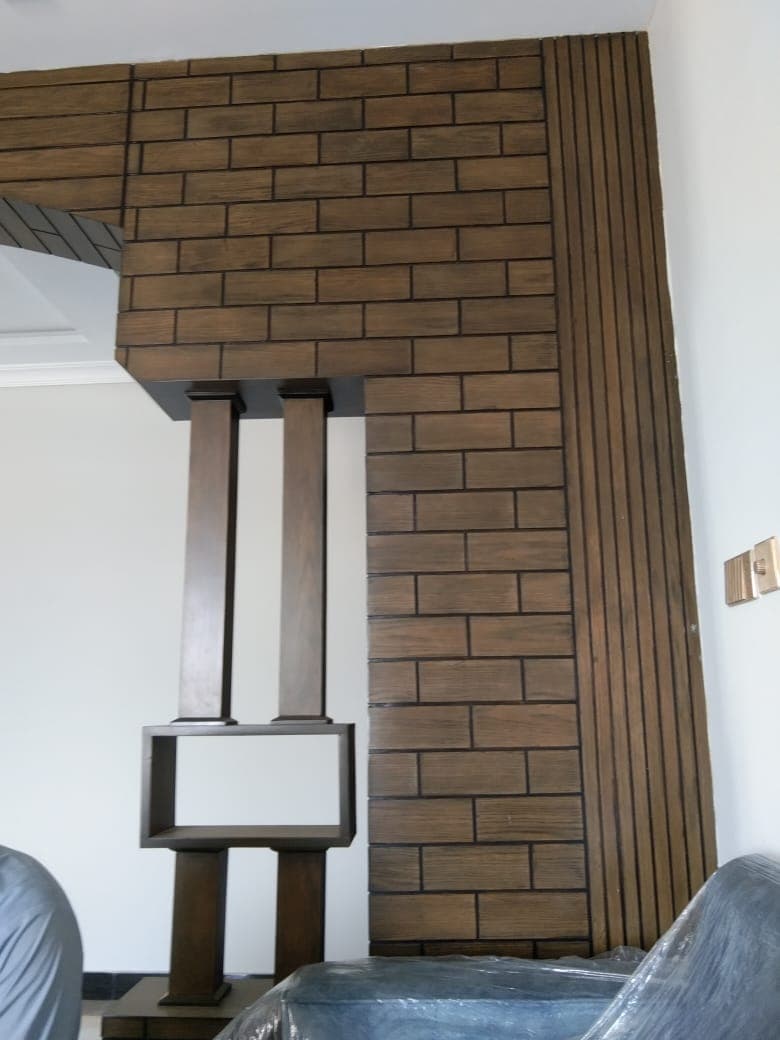 Warm timber wall paneling with natural grain