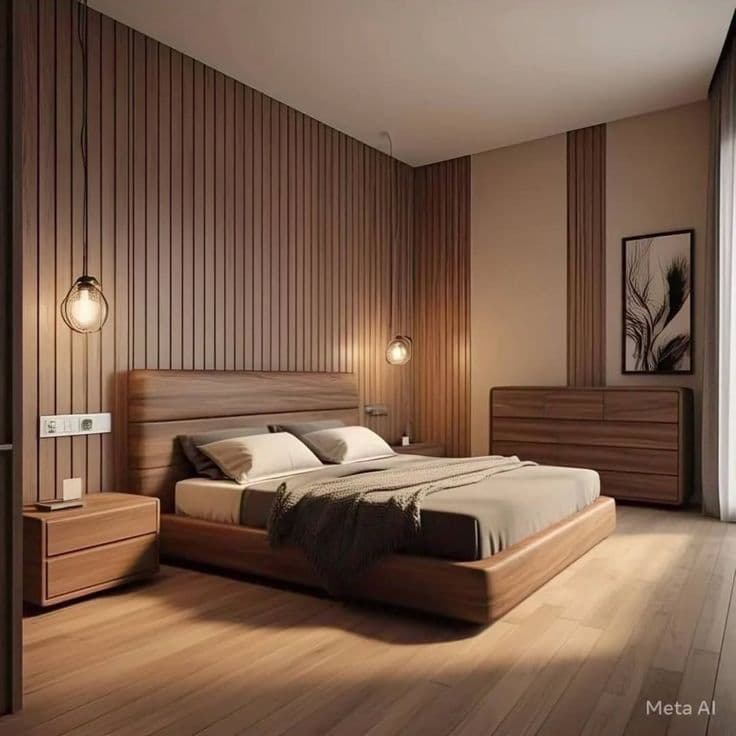 Premium wood wall cladding detail
