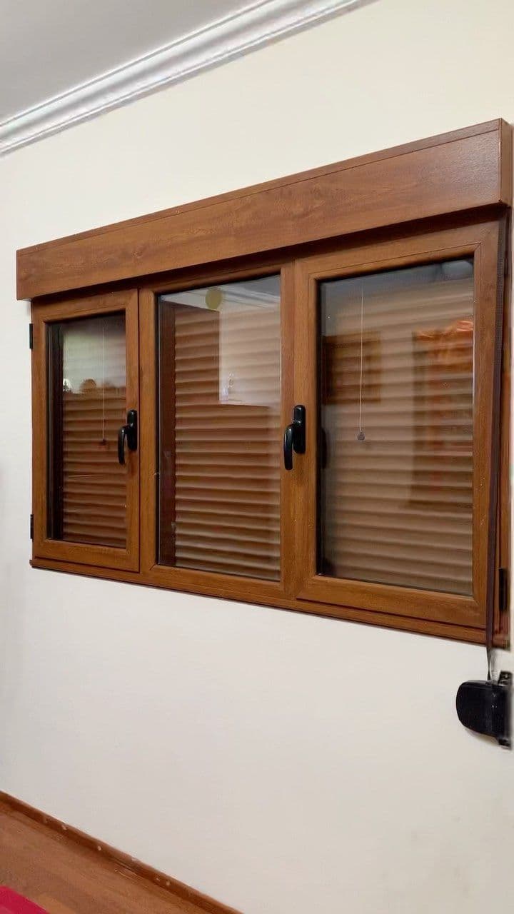 Elegant wood window installation detail